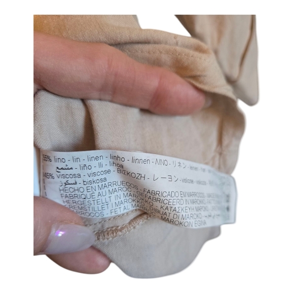 NWT ZARA Button Front Cropped Linen Blouse - Picture 7 of 7